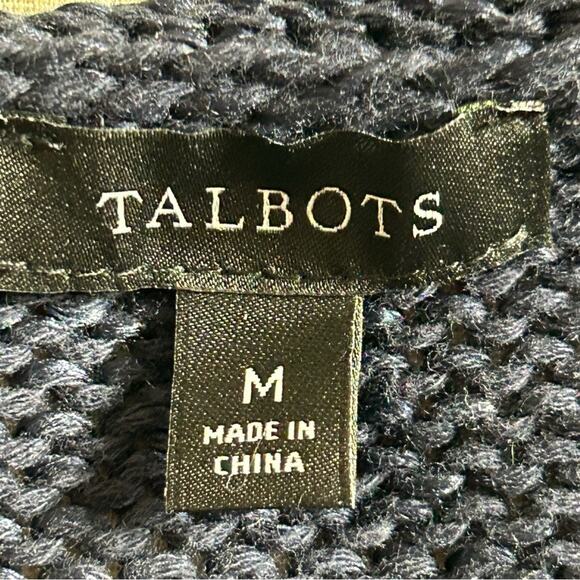 Talbots Women SZ M looseknit embroider CottonPolyester sweater Athleisure Preppy - Picture 5 of 9